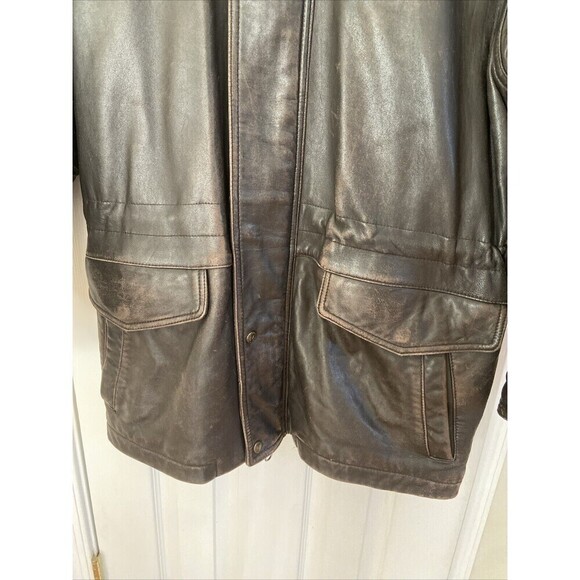 Marc New York Andrew Marc Brown Leather Jacket Quilted Lined Mens Medium - Picture 11 of 16